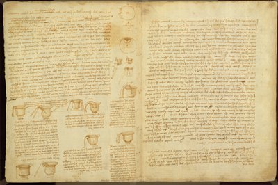 Una pagina dal Codice Leicester, 1508-12 da Leonardo da Vinci